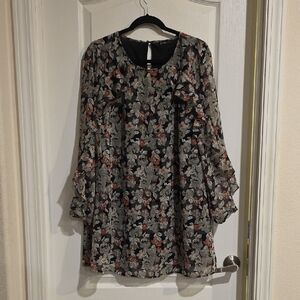 Very J Multicolor Floral Long Sleeve Dress